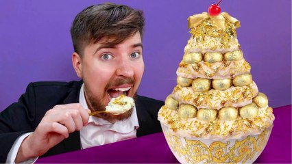 MrBeast Ate $100,000 Golden Ice Cream Online