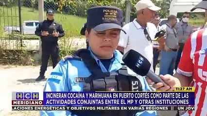Incineran cocaína y marihuana de diferentes decomisos en Puerto Cortés