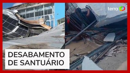 PE: Vídeo mostra momento em que santuário no Recife desaba