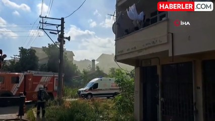 Yangında mahsur kaldılar, itfaiye kurtardı