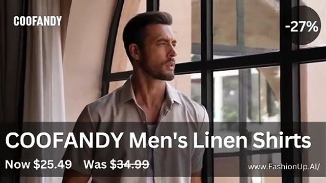 COOFANDY Men's Linen Shirts Short Sleeve Casual Shirts - FashionUp.AI