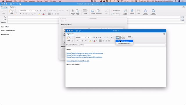 How to CREATE a Basic E-Mail Signature Using Microsoft Outlook On a Mac - Basic Tutorial | New