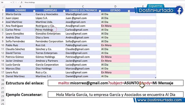 Enviar correos electrónicos desde Excel - ¡Sin Macros!