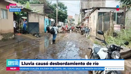 Intensa lluvia causa el desbordamiento de un río en Tejupilco, Estado de México
