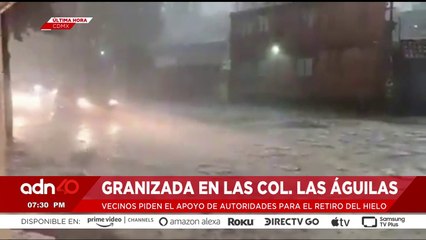 ¡Última Hora! Vecinos de la Col. las Águilas piden ayuda para retirar granizo tras fuerte lluvia