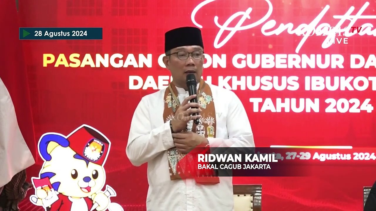 [FULL] Pidato Pramono Anung, Ridwan Kamil, dan Dharma Pongrekun Daftar Pilgub Jakarta 2024 - PARASOT