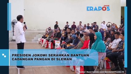 Presiden Jokowi Serahkan Bantuan Cadangan Pangan Di Sleman