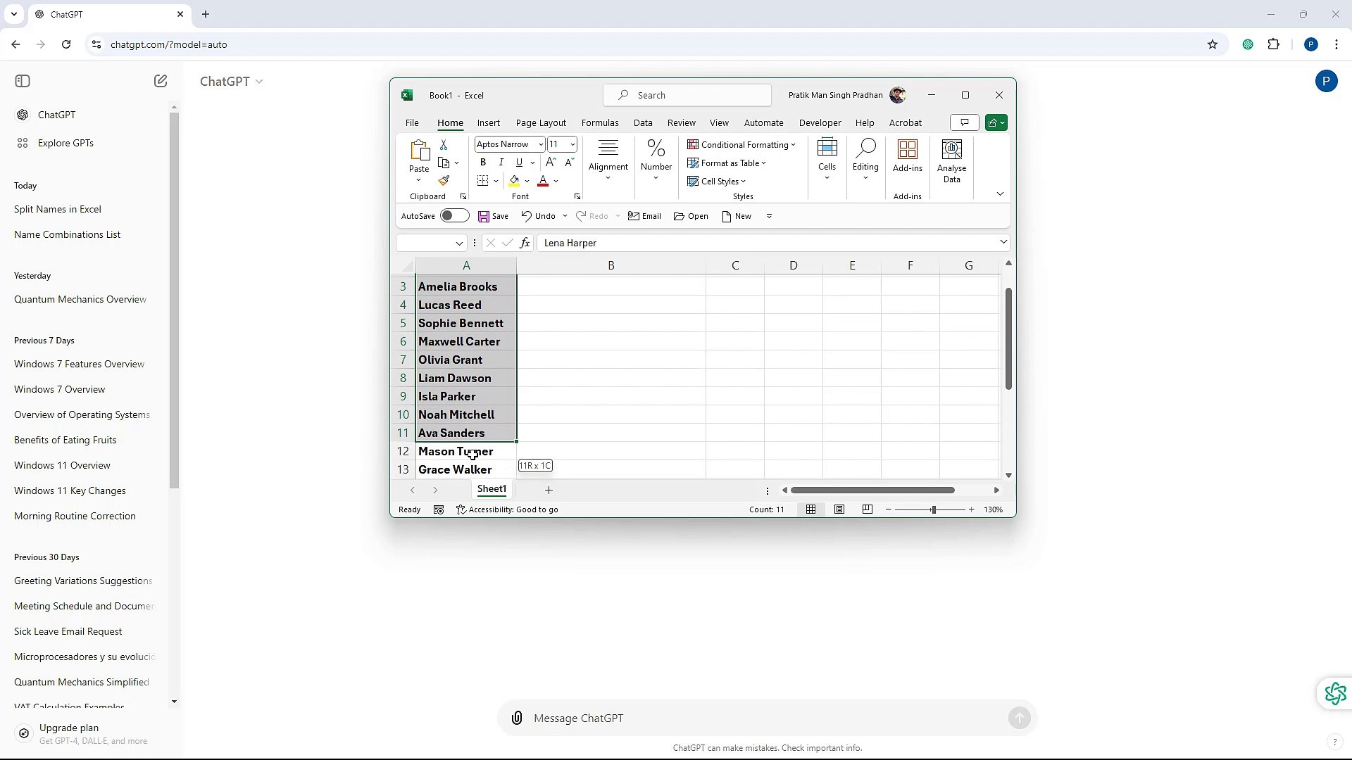 ChatGPT Course Section 37 Excel Formula Generation