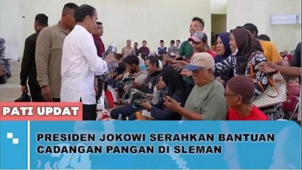 Presiden Jokowi Menyerahkan Cadangan Bantuan Pangan Pemerintah untuk Masyarakat Penerima Manfaat di Sleman