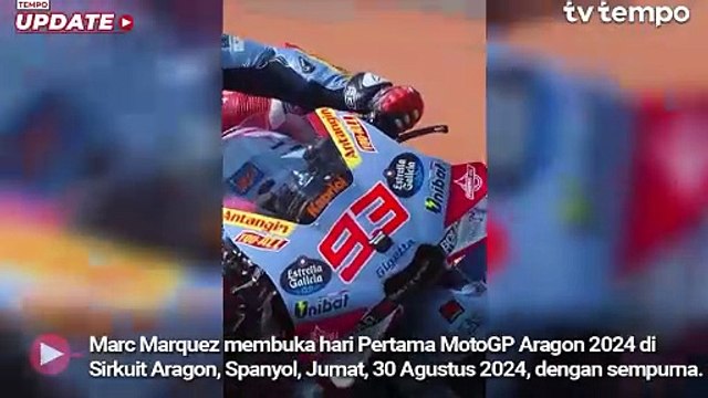 Pembalap Gresini Marc Marquez membuka hari Pertama MotoGP Aragon 2024 di Sirkuit Aragon, Spanyol, Jumat, 30 Agustus 2024