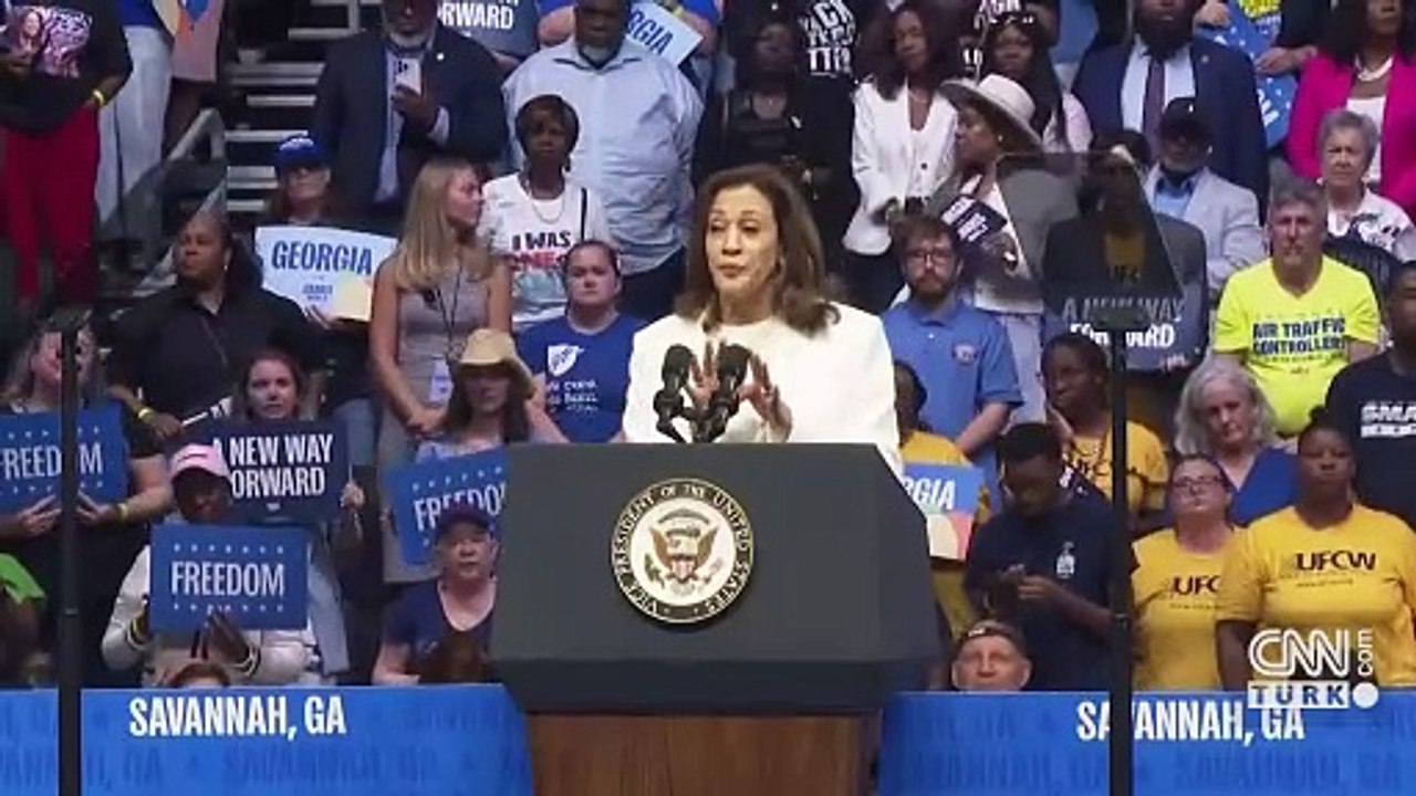 Video Haber | Yine sözü kesildi! Kamala Harris'e Filistin protestosu