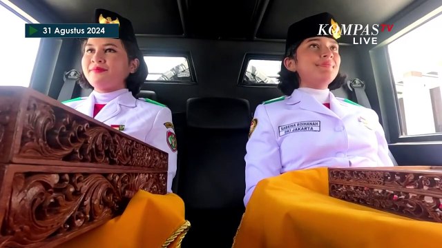 [FULL] Iring-Iringan Kirab Pengembalian Bendera Pusaka dan Teks Proklamasi Tinggalkan Istana IKN