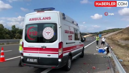 Tırla çarpışan aracın kapısı koptu: Yolcu yola düştü