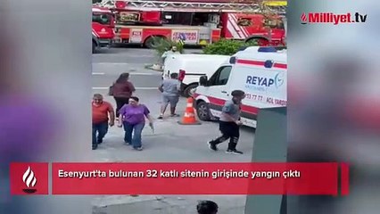 Esenyurt'ta 32 katlı sitede yangın paniği! Çalışmalar sürüyor