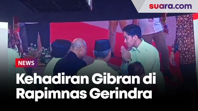Kehadiran Wakil Presiden Terpilih Gibran Rakabuming Raka di acara Rapimnas Partai Gerindra
