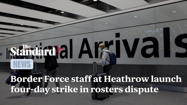 Border Force staff at Heathrow Airport launch four-day strike in rosters dispute