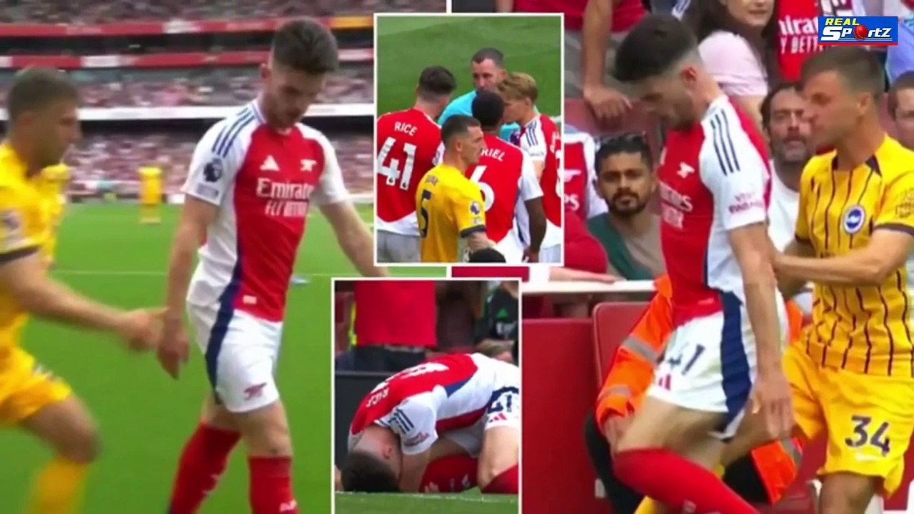 Declan Rice Red Card vs Brighton | Arsenal vs Brighton Highlights | Declan Rice Kicked the ball away