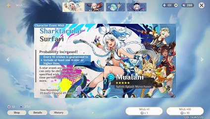 Mualani + Pity Counter (Genshin Impact)