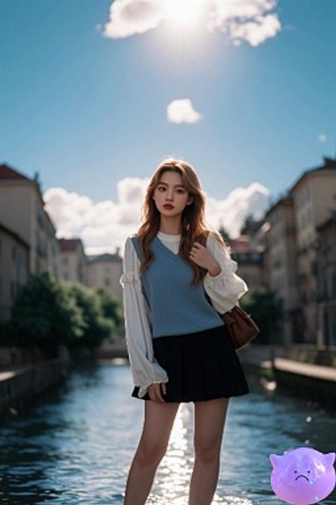 河边美女