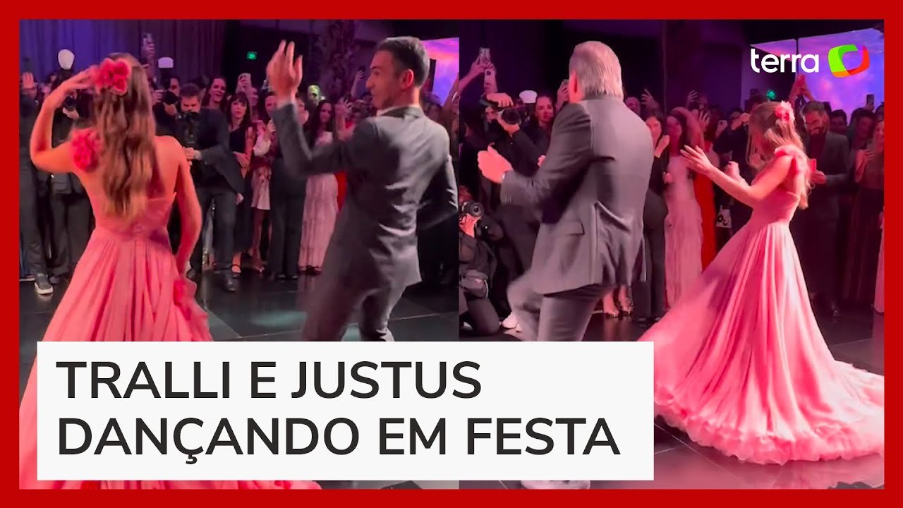 Roberto Justus e César Tralli fazem coreografia animada em festa de Rafa Justus