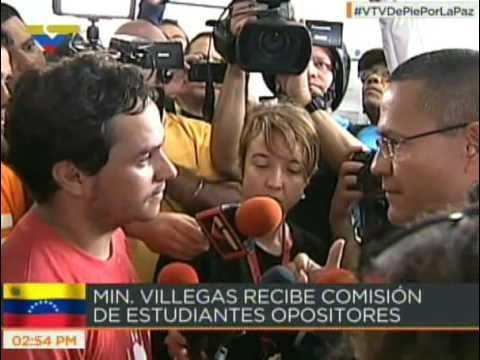 “ESA MISMA FISCALÍA FUE LA QUE IMPUTÓ A LEOPOLDO”: MIN. VILLEGAS A ESTUDIANTES OPOSITORES EN VTV