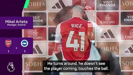 Arteta fumes after Rice sees red in Brighton draw