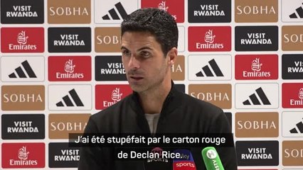 Arsenal - Arteta en colère après l'expulsion de Rice
