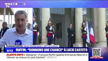 François Ruffin (Picardie debout), au sujet d'Emmanuel Macron: "Qu'il donne une chance à Lucie Castets"