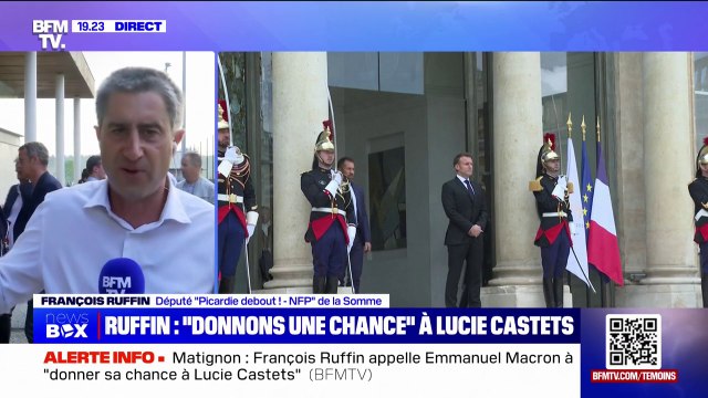 François Ruffin (Picardie debout), au sujet d'Emmanuel Macron: Qu'il donne une chance à Lucie Castets