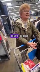 A debate between an old Muslim lady and a christian missionary at the supermarket