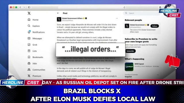 Brazil Blocks X After Elon Musk Defies Local Laws