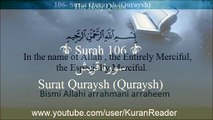Quran 106- Surat Quraysh (Quraysh) -Arabic to English Translation and Transliteratiom