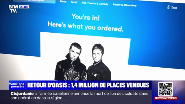 Concerts du groupe Oasis: 1,4 million de places vendues