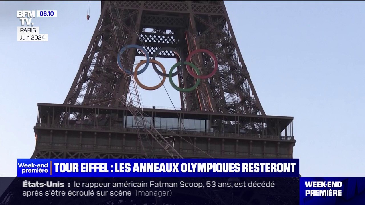 Paris: Anne Hidalgo annonce que les anneaux olympiques "vont rester sur la tour Eiffel"