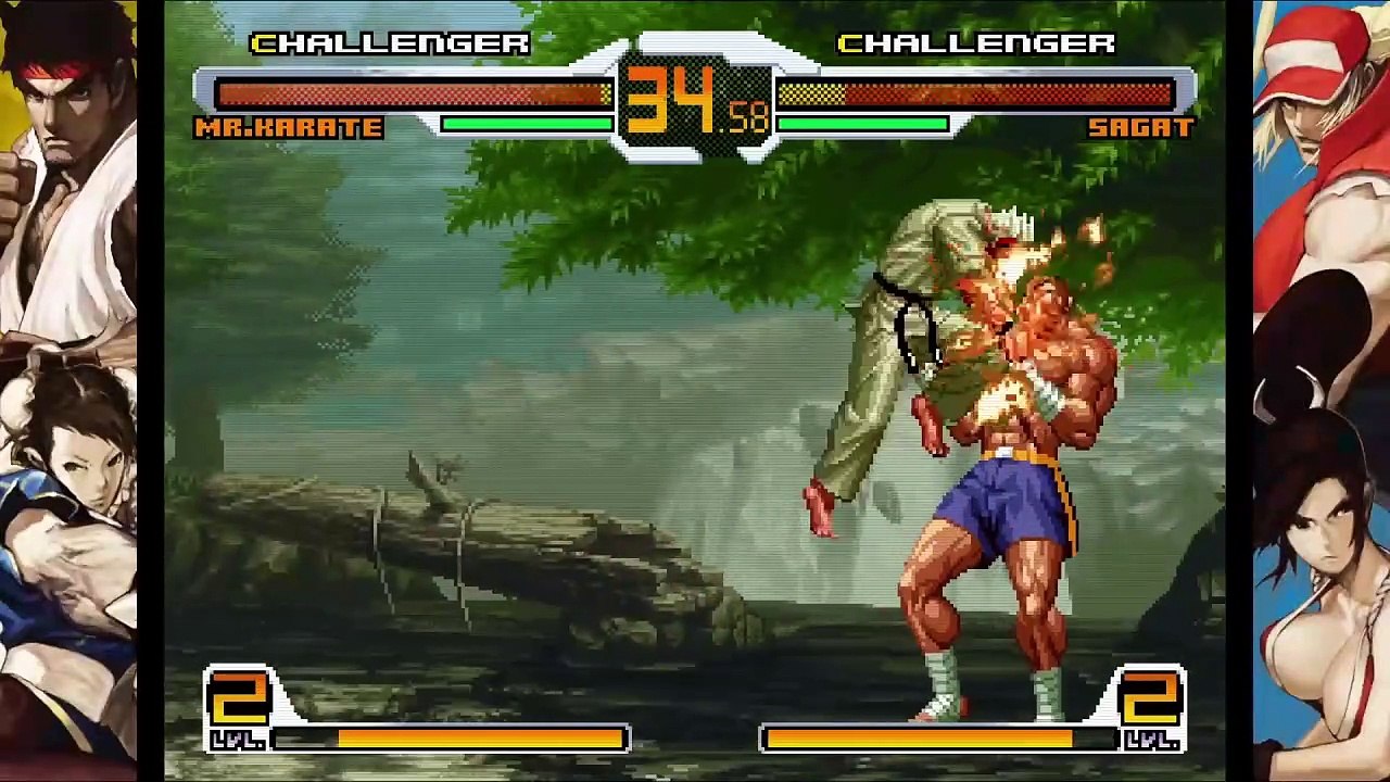 SNK vs. Capcom SVC Chaos - Mr. Karate vs. Sagat Combo Gameplay Trailer ...