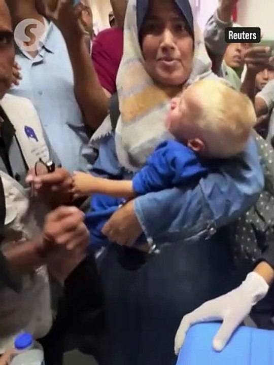 Children in Gaza's Khan Younis get first polio vaccines in campaign rollout