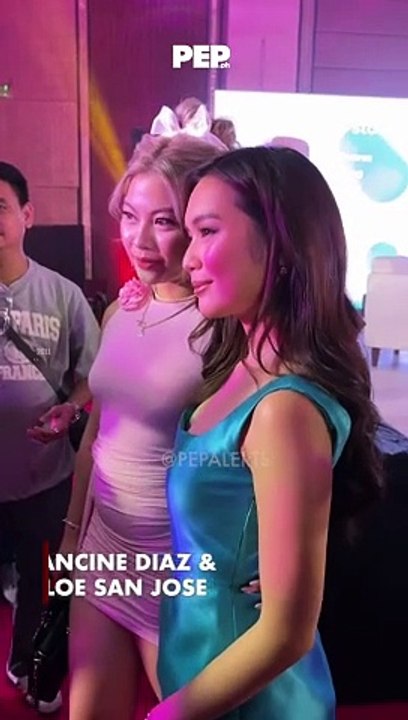 Chloe San Jose and Francine Diaz pose for the press and guests #PEP #shorts