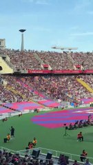Gritos de 'Barça sí, Laporta no' en Montjuïc, antes del 7-0 al Valladolid