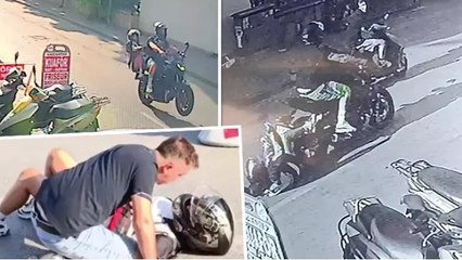 Sürücünün tek teker şovu genç kızı hastanelik etti! O anlar kamerada