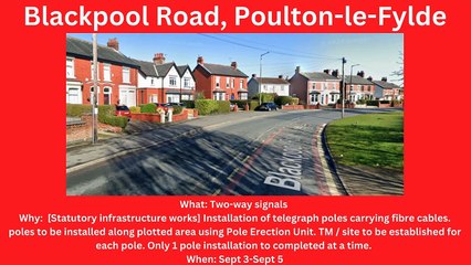 Fylde & Wyre roadworks Sept 2-8
