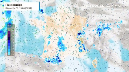 Arrivée de pluies par le nord-ouest de la France.