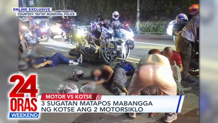 ONLINE EXCLUSIVE: 3 sugatan matapos mabangga ng kotse ang 2 motorsiklo | 24 Oras Weekend