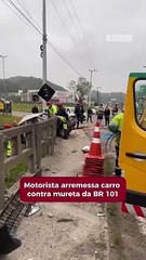 Idoso fica preso às ferragens em acidente na BR 101