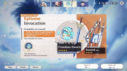 Surf's Up + Pity Counter (Genshin Impact)