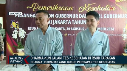 Dharma-Kun Jalani Tes Kesehatan Jelang Pilkada 2024 di RSUD Tarakan Jakarta