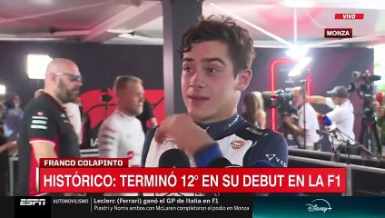 Colapinto, tras su debut en la Fórmula 1: “Es un momento que voy a recordar para siempre”