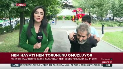 Torununu hayata bağlıyor: Dede, torununu her gün sırtında taşıyor