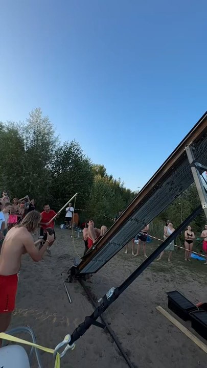 "Pushing The Limits Of Our Human Cannon Make Sure To Check The Full Yt Video Thanks To The Real Man Guys For Letting Us Set This Up at Macherfestival Follow For More Videos"....!!