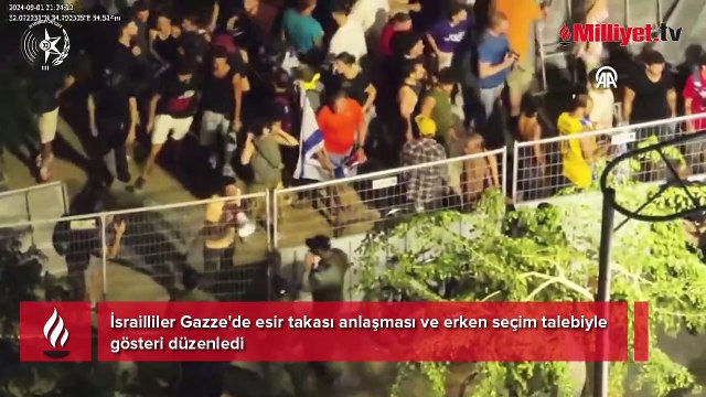 İsrailliler Gazze'de esir takası anlaşması ve erken seçim talebiyle gösteri düzenledi