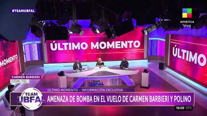 AMENAZA DE BOMBA EN UN VUELO CON MARCELO POLINO Y CARMEN BARBIERI